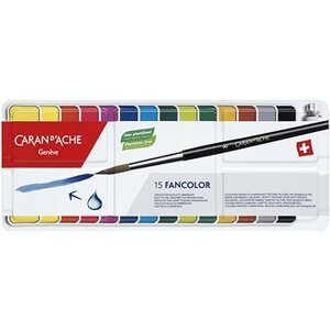 CARAN D'ACHE Gvašové farby Fancolor, panvičky 15 farieb