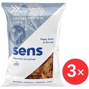 SENS Protein chipsy s cvrččím proteínom 3× 80 g, mak a morská soľ